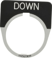 Eaton Cutler-Hammer - Half Round, Legend Plate - Down - Black Background, 30-1/2mm Hole Diameter - Americas Tooling