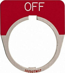 Eaton Cutler-Hammer - Half Round, Legend Plate - Off - Red Background, 30-1/2mm Hole Diameter - Americas Tooling