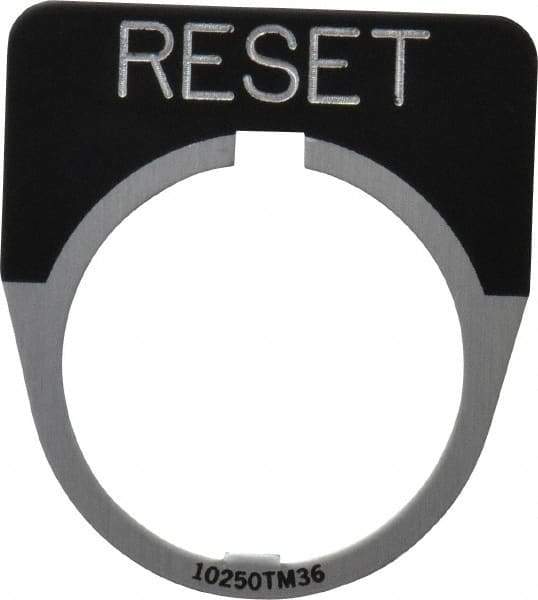 Eaton Cutler-Hammer - Half Round, Legend Plate - Reset - Black Background, 30-1/2mm Hole Diameter - Americas Tooling