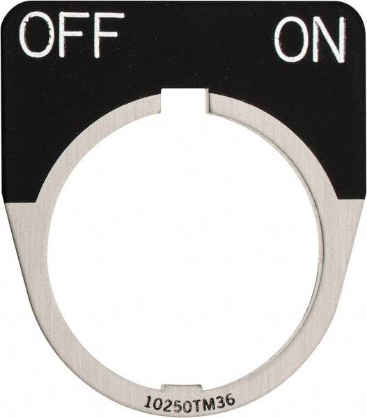 Eaton Cutler-Hammer - Half Round, Legend Plate - Off-On - Black Background, 30-1/2mm Hole Diameter - Americas Tooling