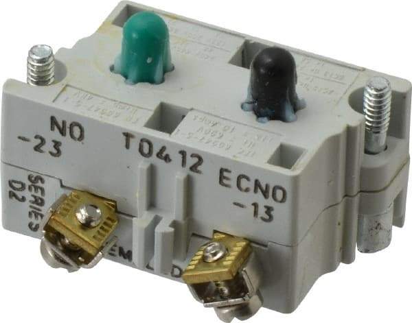 Eaton Cutler-Hammer - 2NO, 0.5 Amp, Electrical Switch Contact Block - 120 VAC/VDC, Pressure Terminal, 30-1/2mm Hole, For Use with E34 Operators, Standard 10250T - Americas Tooling