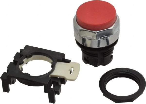 Eaton Cutler-Hammer - 25mm Mount Hole, Extended Straight, Pushbutton Switch Only - Round, Red Pushbutton, Nonilluminated, Momentary (MO) - Americas Tooling