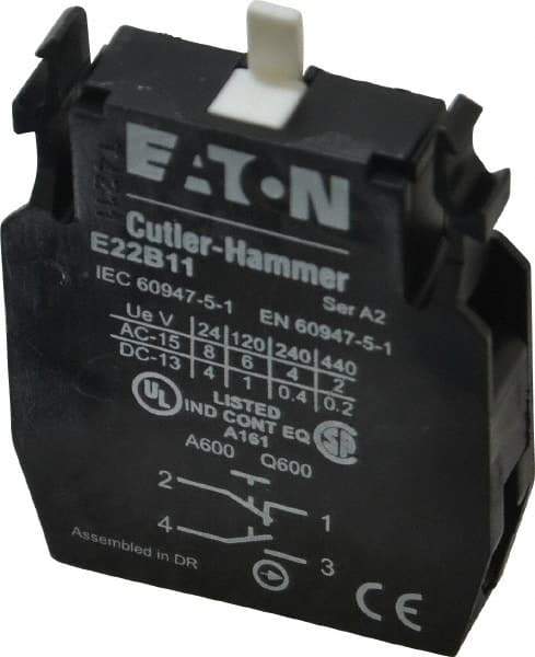 Eaton Cutler-Hammer - NO/NC, Electrical Switch Contact Block - 22-1/2mm Hole, For Use with Indicating Lights, Pushbuttons - Americas Tooling