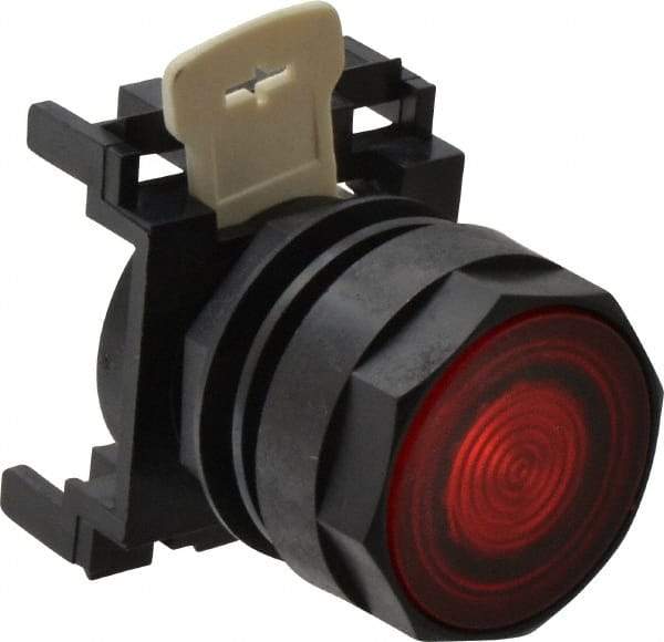 Eaton Cutler-Hammer - 25mm Mount Hole, Flush, Pushbutton Switch Only - Round, Red Pushbutton, Illuminated, Momentary (MO) - Americas Tooling