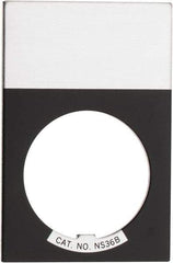 Eaton Cutler-Hammer - Rectangular, Aluminum Legend Plate - Blank - Silver Background, Black Letters, 22-1/2mm Hole Diameter, 1.17 Inch Wide x 1.77 Inch High - Americas Tooling