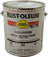 Rust-Oleum - 1 Gal Vista Green Gloss Finish Industrial Enamel Paint - 250 to 550 Sq Ft per Gal, Interior/Exterior, Direct to Metal, <450 gL VOC Compliance - Americas Tooling