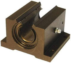 L.M76 - 0.7508" Inside Diam, Open Single Pillow Block Linear Bearing - 2-3/4" Overall Width - Americas Tooling