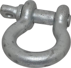 Made in USA - 7/8" Nominal Chain Size, 6.5 Ton Carbon Steel Screw Anchor Shackle - 7/8" Diam, 1" Pin Diam, 3-1/8" High x 1-7/16" Wide Inside Jaw, 2-1/16" Inside Width, 2" Max Body Thickness - Americas Tooling