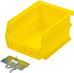 Triton - 5-3/8" Deep, Yellow Polypropylene Hopper Stacking Bin - 3" High x 4-1/8" Wide x 5-3/8" Long - Americas Tooling