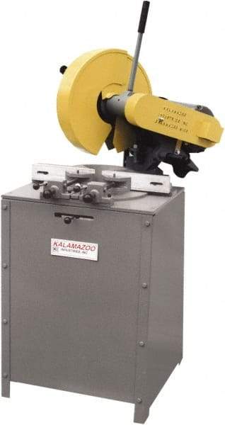 Kalamazoo - 14" Blade Diam, 1" Arbor Hole, Miter Chop & Cutoff Saw - 1,300 RPM, 5 hp, 220/440 Volts, 3 Phase - Americas Tooling