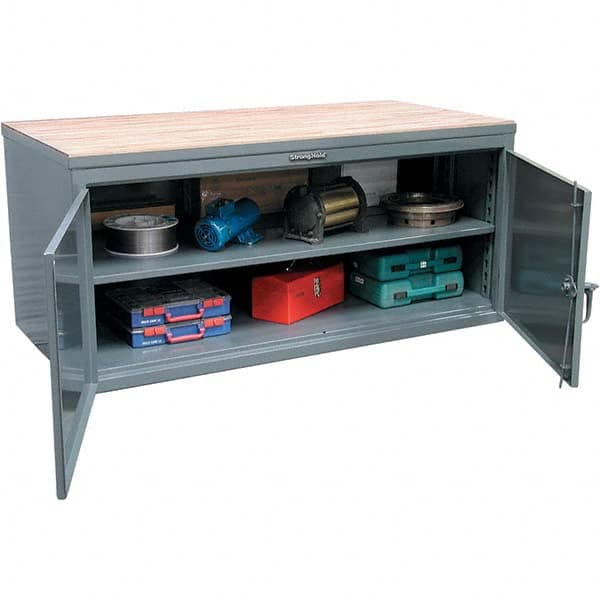 Strong Hold - Stationary Work Benches, Tables Type: Work Bench Top Material: Maple work surface 1-3/4" thick - Americas Tooling