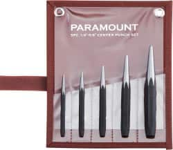 Paramount - 5 Piece, 3/32 to 1/4", Center Punch Set - Comes in Canvas Roll - Americas Tooling