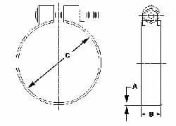 Made in USA - 4.42" ID, Steel Zinc Plated BCE Band Style Clamp - 0.12" Thick, 4-1/4" Hose - Americas Tooling