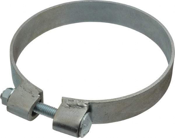 Made in USA - 5.67" ID, Steel Zinc Plated BCE Band Style Clamp - 0.12" Thick, 5-1/2" Hose - Americas Tooling