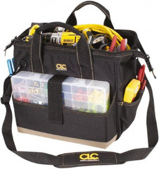 CLC - 23 Pocket Black & Khaki Polyester Tool Bag - 16" Wide x 9" Deep x 11" High - Americas Tooling