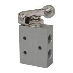 ARO/Ingersoll-Rand - 1/8" NPT Manual Mechanical Valve - 4-Way, 2 Position, Roller Lever/Spring & 0.2 CV Rate - Americas Tooling