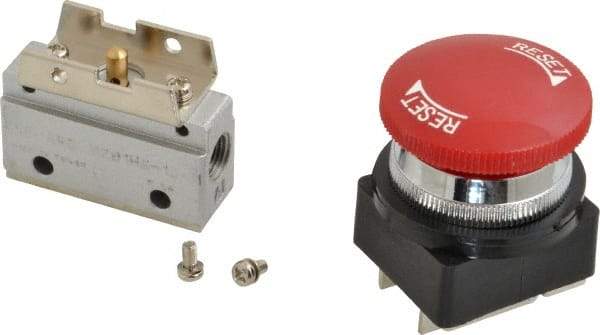 ARO/Ingersoll-Rand - 1/8" NPT Manual Mechanical Valve - 3-Way, 2 Position, Palm Button/Detent & 0.2 CV Rate - Americas Tooling