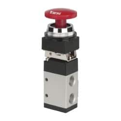 ARO/Ingersoll-Rand - 1/4" NPT Manual Mechanical Valve - 3-Way, 2 Position, Palm Button/Detent & 0.7 CV Rate - Americas Tooling