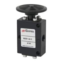 ARO/Ingersoll-Rand - 1/8" NPT Manual Mechanical Valve - 3-Way, 2 Position, Palm Button/Manual & 0.4 CV Rate - Americas Tooling