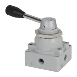 ARO/Ingersoll-Rand - 1/4" NPT Manual Mechanical Valve - 4-Way, 3 Position, Lever/Manual & 1.25 CV Rate - Americas Tooling