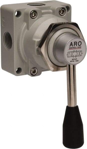 ARO/Ingersoll-Rand - 1/2" NPT Manual Mechanical Valve - 4-Way, 3 Position, Lever/Manual & 2.4 CV Rate - Americas Tooling