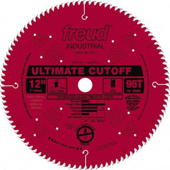 Freud - 12" Diam, 1" Arbor Hole Diam, 96 Tooth Wet & Dry Cut Saw Blade - Carbide-Tipped, Standard Round Arbor - Americas Tooling