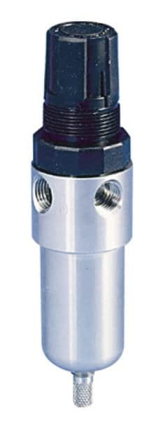 Parker - 1/4" NPT Port 1 Piece Filter/Regulator FRL Unit - Stainless Steel Bowl, 12 SCFM, 60 Max psi, 6.25" High, Manual Drain - Americas Tooling