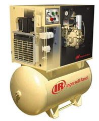 Ingersoll-Rand - 7.5 hp, 80 Gal Stationary Electric Horizontal Screw Air Compressor - Three Phase, 125 Max psi, 27 CFM, 230 Volt - Americas Tooling