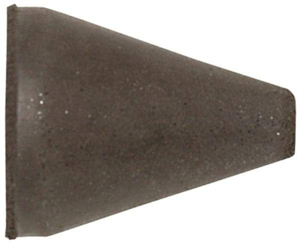 Cratex - 1" Max Diam x 2" Long, Taper, Rubberized Point - Coarse Grade, Silicon Carbide, 1/4" Arbor Hole, Unmounted - Americas Tooling