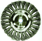 6" Diameter - 1/2-5/8" Arbor Hole - Knot Twist Steel Wire Straight Wheel - Americas Tooling