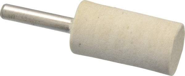 Divine Brothers - 3/4" Diam, 1/4" Shank Diam, Cylinder Shaped Mounted Bob - Medium Density, 1-1/2" Head Length, Wool Felt - Americas Tooling