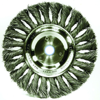 8" - Diameter Standard Twist Knot Wire Wheel; .014" Steel Fill; 3/4" Arbor Hole - Americas Tooling