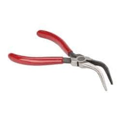 Proto - 6-5/16" OAL, 1-5/8" Jaw Length x 3/4" Jaw Width, Long Nose Bent Nose Pliers - Serrated Jaw, Chain Nose Head, Plastisol Handles - Americas Tooling