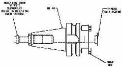 Collis Tool - CAT50 Taper Shank 1-1/2" Pilot Diam Shell Mill Holder - 4" Flange to Nose End Projection, 3.94" Nose Diam, 3/4-16 Lock Screw - Exact Industrial Supply