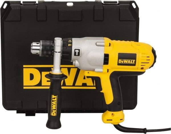 DeWALT - 120 Volt 1/2" Keyed Chuck Electric Hammer Drill - 0 to 56,000 BPM, 0 to 1,200 & 0 to 3,500 RPM, Reversible - Americas Tooling