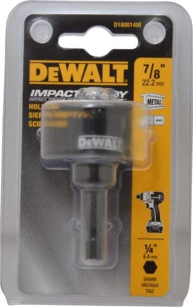 DeWALT - 7/8" Diam, 5/8" Cutting Depth, Hole Saw - Bi-Metal Saw, Toothed Edge - Americas Tooling