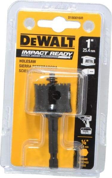 DeWALT - 1" Diam, 5/8" Cutting Depth, Hole Saw - Bi-Metal Saw, Toothed Edge - Americas Tooling