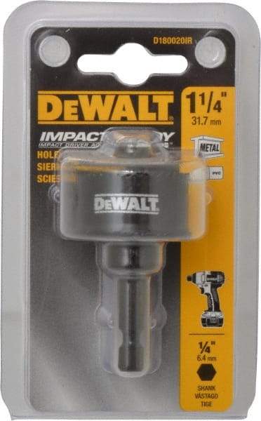 DeWALT - 1-1/4" Diam, 5/8" Cutting Depth, Hole Saw - Bi-Metal Saw, Toothed Edge - Americas Tooling