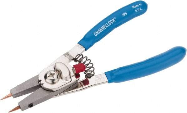 Channellock - 1/4 to 1" Ring Internal, 1/8 to 1" Ring External, Plastic Dipped Combination Retaining Ring Pliers - Features Interchangeable Tips - Americas Tooling