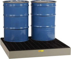 Little Giant - 66 Gal Sump, 6,000 Lb Capacity, 4 Drum, Steel Spill Deck or Pallet - 51" Long x 51" Wide x 6-1/2" High - Americas Tooling