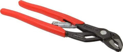 Knipex - 10" OAL, 1-1/4" Max Capacity, 1" Jaw Length, 19 Position Adjustable Tongue & Groove Pliers - Self-Gripping V-Jaws, Standard Head, Plastic Coated Handles - Americas Tooling