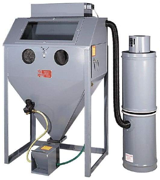 Trinco - 53" Wide x 65" High x 50" Deep Floor Sandblaster - Working Dimensions 48" Wide x 24" High x 24" Deep - Americas Tooling