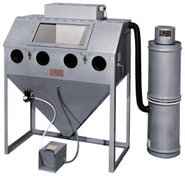 Trinco - 52" Wide x 64" High x 25" Deep Floor Sandblaster - Working Dimensions 48" Wide x 23" High x 24" Deep - Americas Tooling