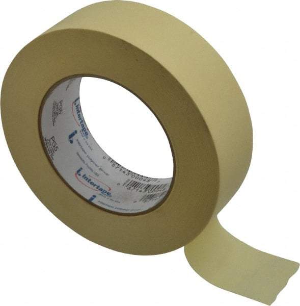 Intertape - 36mm Wide x 60 Yd Long Tan Paper Masking Tape - Series PG5, 6.3 mil Thick, 25 In/Lb Tensile Strength - Americas Tooling