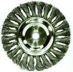 6" Diameter - 1/2-5/8" Arbor Hole - Knot Twist Stainless Straight Wheel - Americas Tooling