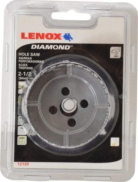 Lenox - 2-1/2" Diam, 1-5/8" Cutting Depth, Hole Saw - Diamond Grit Saw, Continuous Edge - Americas Tooling