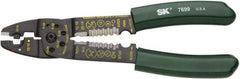 SK - 8-1/2" OAL, 10 AWG Capacity, Crimper/Cutter - 1" Jaw Length x 1/8" Jaw Width, Plastisol Handle - Americas Tooling