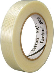 3M - 3/4" x 60 Yd Clear Rubber Adhesive Packaging Tape - Polypropylene Film Backing, 4 mil Thick, 100 Lb Tensile Strength, Series 8934 - Americas Tooling