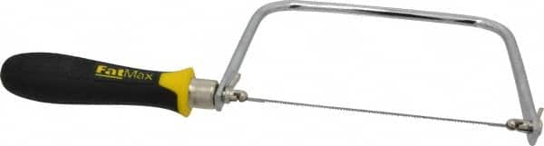 Stanley - 6-1/2" Steel Blade Coping Saw - ABS, TPR Handle, Ergonomic, 13-1/4" OAL, 4-3/4" Throat Depth - Americas Tooling