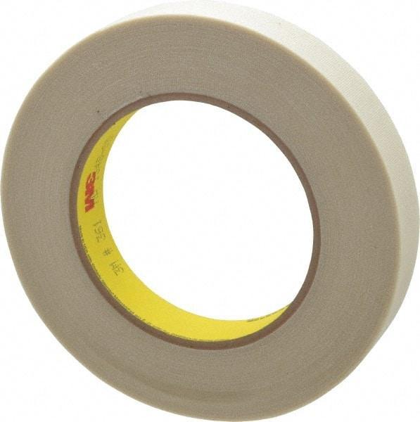 3M - 60 Yd Long x 3/4" Wide, Series 361, White Silicone Glass Cloth Tape - 7.5 mil Thick, 182 Lb/In Tensile Strength - Americas Tooling